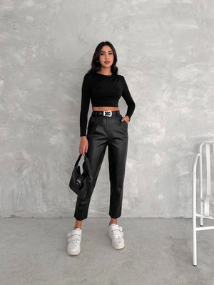 Kemerli Pantolon Suni Pantolon/ Kadın Deri Pantolon