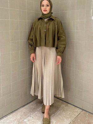 Elisa Piliseli Etek Bej Elisa Piliseli Etek Bej