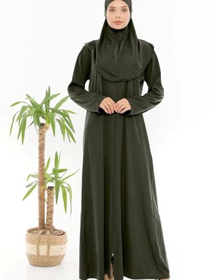 Fermuarlı Kayma Yapmaz Tek Parça Namaz Elbisesi Fermuarlı Kayma Yapmaz Tek Parça Namaz Elbisesi