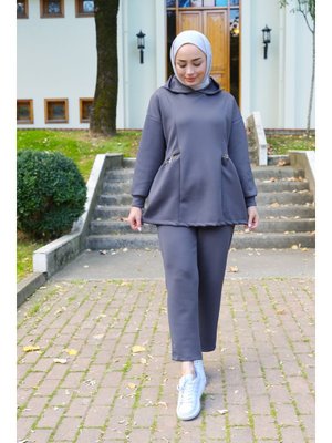 Füme Yanları Fermuarlı Takım