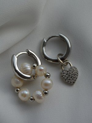 İnci Küpe Gumus Rengi