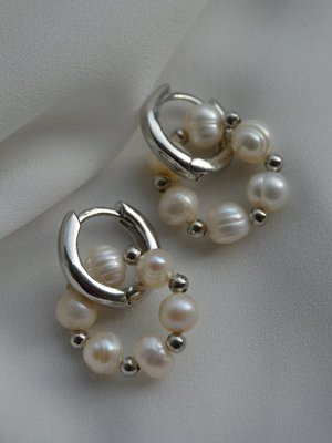 İnci Küpe Gumus Rengi