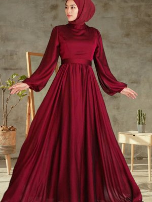 Balon Kol Abiye Elbise