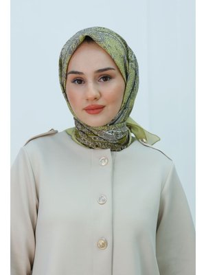 Etnik Desen Soft Eşarp Fıstık Yeşil