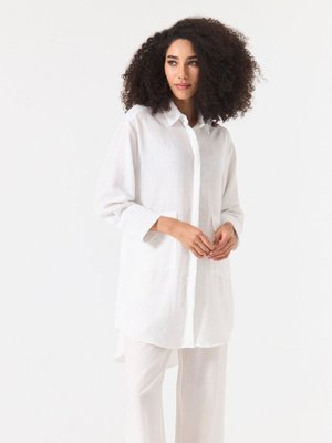 Gömlek Keten Görümlü Kumaş Oversize Uzun Tunik Tarzında Gömlek Keten Görümlü Kumaş Oversize Uzun Tunik Tarzında