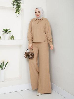 İkili Triko Takım Bej Vip Class