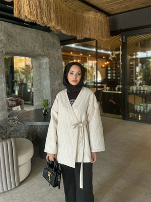 Apitone Astarlı Yandan Bağlamalı Ceket