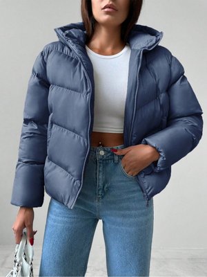 Arka Ön V Model Kadın Şişme Mont