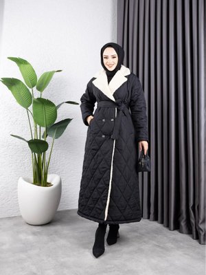 Kadın Astarlı Yandan İçi Kürklü Kapitone Uzun Mont Kadın Astarlı Yandan İçi Kürklü Kapitone Uzun Mont