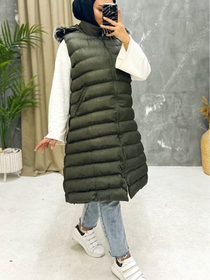 V Dilimli Şişme Yelek Siyah