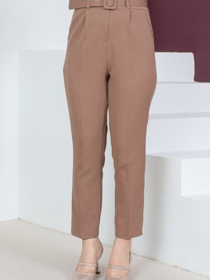 Kemerli Havuç Pantolon Camel Kemerli Havuç Pantolon Camel