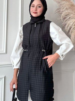 Kapitone Siyah Çıtçıtlı Yelek Kapitone Siyah Çıtçıtlı Yelek
