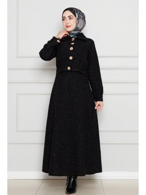 Siyah Simli Tüvit Kumaş İkili Takım