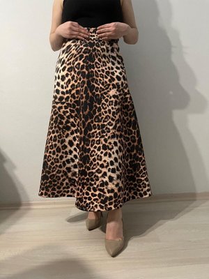 Leopar Desen Scuba Kumaş Puf Etek Leopar Desen Scuba Kumaş Puf Etek