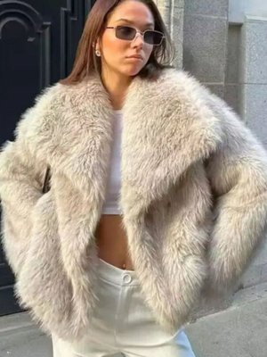 Bej Yumşak Premium Kürk Mont Bej Yumşak Premium Kürk Mont