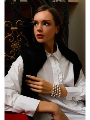 Beyaz Fırfırlı Gömlek Tunik