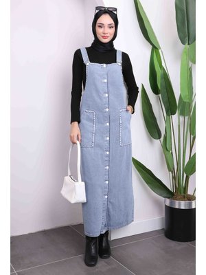 Mavi Nakışlı Cepli Kot Solopet Mavi Nakışlı Cepli Kot Solopet