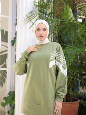 Eşofman İkili Takımı Oversize, Bisiklet Yaka Pamuk Kumaş