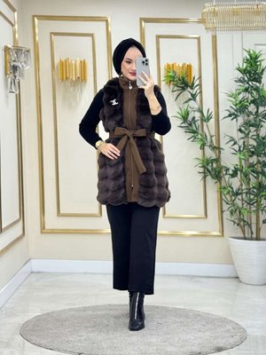 Kürk Detaylı Yelek