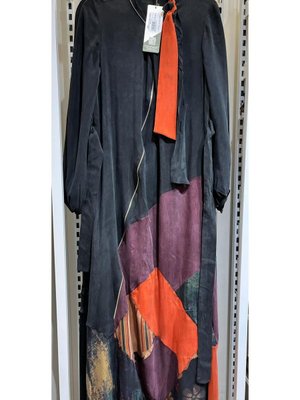 Misswhence Fermuar Detaylı Patchwork İpek Elbise Siyah