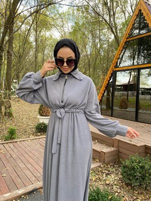 Beyza Elbise Gri