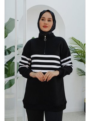 Siyah Şerit Detaylı Sweat Siyah Şerit Detaylı Sweat