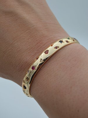 Zirkon Taşlı Kuyumcu İşi Bileklik Altın Rengi