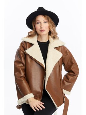 Kürklü Suni Deri Mont Taba