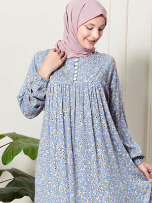 Büzgü Robadan Önü Düğmeli Viskon Kumaş Tessetür Giyim Anne Namaz Elbisesi Büzgü Robadan Önü Düğmeli Viskon Kumaş Tessetür Giyim Anne Namaz Elbisesi