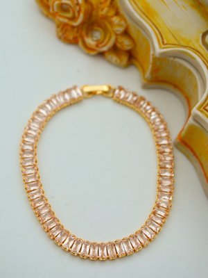 Baget Taşlı Suyolu Bileklik Altın Rengi