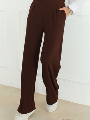 Cepli Bol Paça Pantolon Acı Kahve