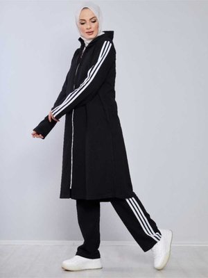 Önden Fermuarli Testtür Eşofman Takımı Siyah Önden Fermuarli Testtür Eşofman Takımı Siyah