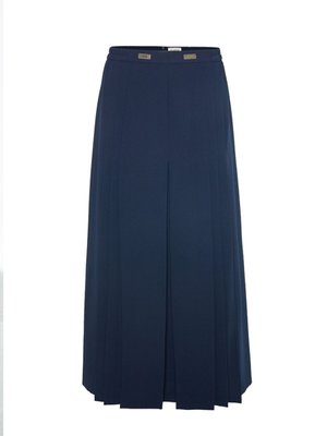 Nervürlü, Kemer Aksesuarlı Etek