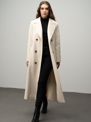 Punto Detaylı Kruvaze Exclusive Kaban Ekru