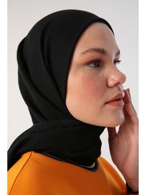 Siyah Pamuklu Kraş Şal