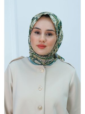 Etnik Desen Soft Eşarp Zümrüt Yeşil