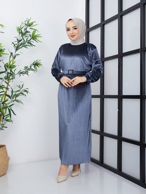 Kadife Boydan Piliseli Elbise Kadife Boydan Piliseli Elbise