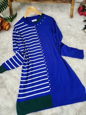 Çizgili Taşlı Triko Tunik Çizgili Taşlı Triko Tunik