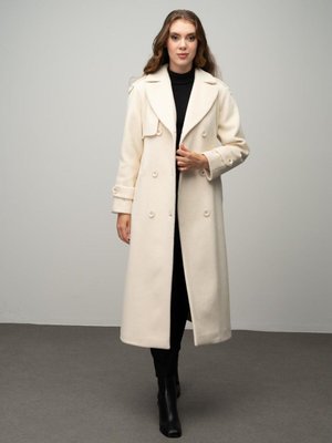 Apolet Ve Pelerin Detaylı Reglan Kol Kruvaze Kaban Ekru