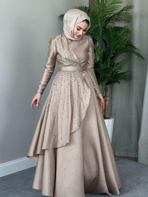Sıla Abiye Elbise Bej Sıla Abiye Elbise Bej