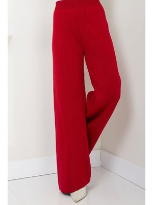 Kırmızı Triko Pantolon Kırmızı Triko Pantolon