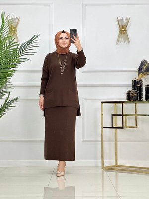 Triko Etekli Tunik Takım, 2'li Alt Üst Takım