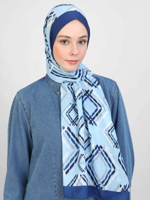 Buz Mavisi Shantuq Soft Şal Küp Desen