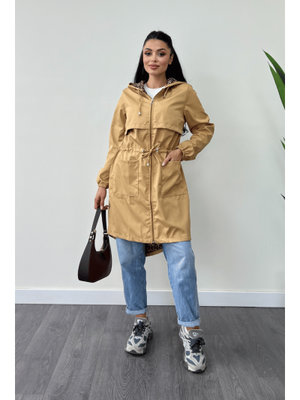 Taba Leopar Astarlı Cepli Trençkot