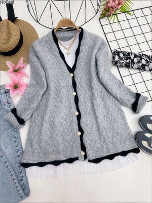 V Desen Örgü Hırka