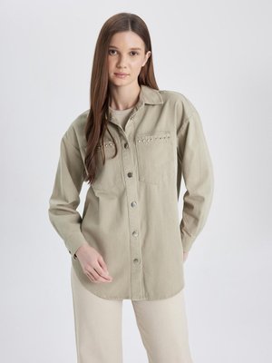 Relax Fit Gömlek Yaka Gabardin Uzun Kollu Tunik C1302ax24sp