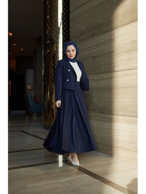 Pilikaşe Ceket Ve Etek Takımı Lacivert