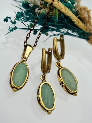 Çok Renkli Aventurin Taşlı Tam Set