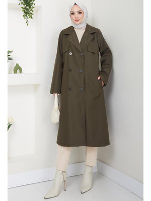 Haki Büyük Beden Trençkot Haki Büyük Beden Trençkot