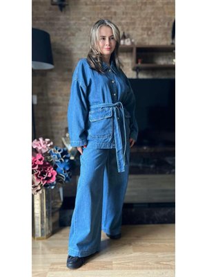 Premium Kalite Jean Ceket Pantolon Bağlamalı İkili Tasarım Takım (ölçüler Açıklamalarda Yer Al